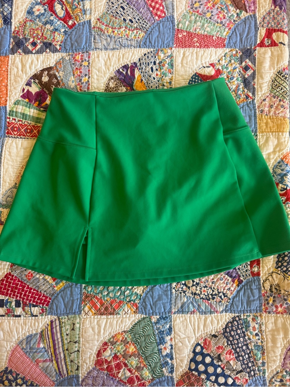 DSG Bright Green Mini Skirt with Front Slit
